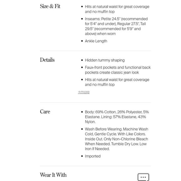 SPANX Jean-ish Ankle Leggings in Black, sz XL - Picture 16 of 16